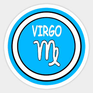 Virgo, white circle, transparent background Sticker